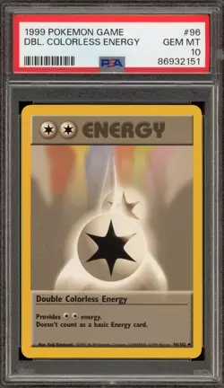 Pokemon Double Colorless Energy Base Set Unlimited #96 PSA 10 Gem Mint - Image 1