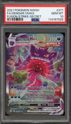 Pokemon Gengar VMAX Fusion Strike Secret Rare Full Alt Art #271 PSA 10 Gem Mint - Image 1