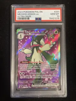 2023 Pokemon Paldea En #231 Meowscarada ex Ultra Rare PSA 10 Gem Mint POP 26 - Image 1