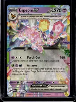 2025 Pokemon SV Prismatic Evolutions PRE EN Espeon ex #034/131 - Image 1