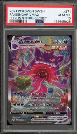 Pokemon Gengar VMAX Fusion Strike Secret Rare Full Alt Art #271 PSA 10 Gem Mint - Image 1