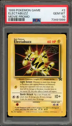 Pokemon Electabuzz WB Movie Black Star Promo #2 PSA 10 Gem Mint - Image 1