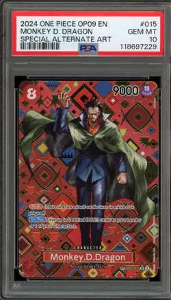 One Piece CCG Monkey.D.Dragon Special Alternate Art OP07-015 PSA 10 Gem Mint - Image 1