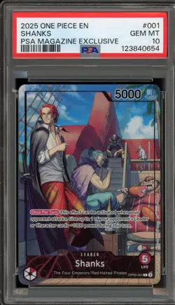 One Piece CCG Shanks PSA Magazine Exclusive Promo OP09-001 PSA 10 Gem Mint - Image 1