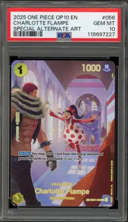 One Piece CCG Charlotte Flampe Special Alternate Art EB01-056 PSA 10 Gem Mint - Image 1