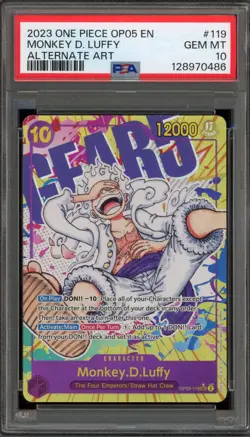 One Piece CCG Monkey.D.Luffy Alternate Art OP05-119 PSA 10 Gem Mint - Image 1