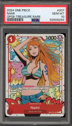 One Piece CCG Nami Treasure Rare ST01-007 PSA 10 Gem Mint - Image 1