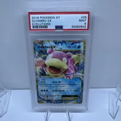 2016 Pokemon XY Slowbro EX Evolutions #26 PSA 9 Mint Card - Image 1