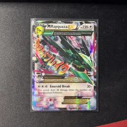 Pokemon TCG M Rayquaza EX Roaring Skies Ultra Rare Card 76/108 HP/ KINDA DAMAGED - Image 1