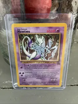 Mewtwo #12 WOTC Black Star Promo Pokemon Card 1999 LP non Holo TCG - Image 1
