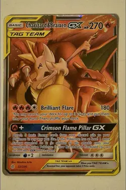 🔥Holo Charizard & Braixen GX 22/236 Cosmic Eclipse TAG TEAM- NM/LP Pokemon Card - Image 1