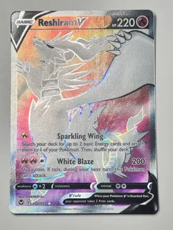 Pokemon TCG Reshiram V Full Art Sword & Shield Silver Tempest Card 172/195 NM - Image 1