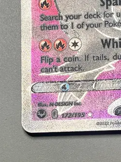 Pokemon TCG Reshiram V Full Art Sword & Shield Silver Tempest Card 172/195 NM - Image 4