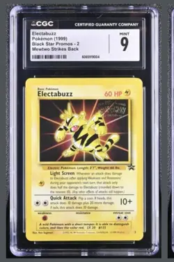CGC 9 Electabuzz 1999 Black Star Promo 2 WB Movie Promo Pokemon Card - Image 1