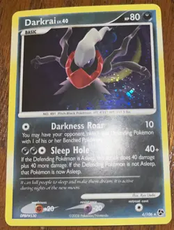 Darkrai 4/106 REVERSE HOLO Rare Pokemon DP Great Encounters TCG Card LP/MP 2008 - Image 1