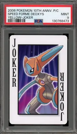 Pokemon 10th Ann. Playing Cards Speed Forme Deoxys Yellow Joker PSA 9 Mint - Image 1