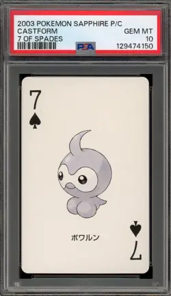 Pokemon Sapphire Playing Cards Castform 7 of Spades PSA 10 Gem Mint - Image 1
