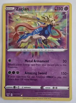 Zacian (82/185) - SWSH: Vivid Voltage - Amazing Rare Holo Pokemon Card - Image 1
