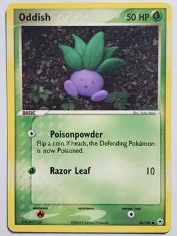 Oddish 68/101 LP / VLP - Yuka Morii Clay Art - EX Hidden Legends Pokemon Card - Image 1