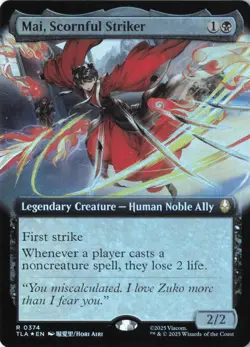 Mai, Scornful Striker (Extended Art) R Avatar: The Last Airbender 374 NM - Image 1