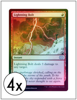 4x Lightning Bolt, Foil, Magic the Gathering, MTG NM - Image 1