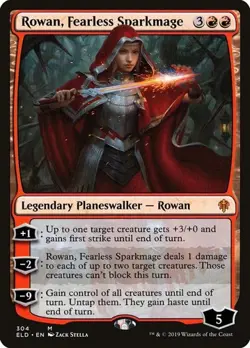 Rowan, Fearless Sparkmage - Foil Planeswalker Deck Throne of Eldraine MP MTG - Image 1