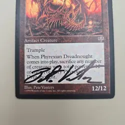 ARTIST SIGNED Phyrexian Dreadnought MTG Pete Venters MP Magic Mirage - Image 2