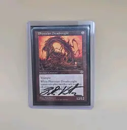 ARTIST SIGNED Phyrexian Dreadnought MTG Pete Venters MP Magic Mirage - Image 3