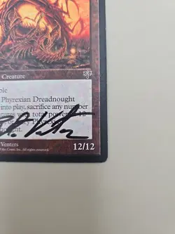 ARTIST SIGNED Phyrexian Dreadnought MTG Pete Venters MP Magic Mirage - Image 5