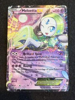 Pokemon Meloetta EX RC11 from Legendary Treasures Radiant Collection LP+/NM- - Image 1
