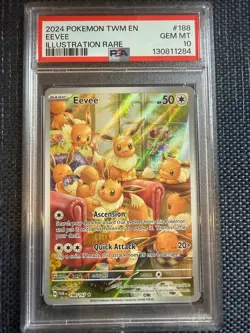 Eevee 188 PSA 10 Twillight Masquerade Illustration Rare Gem Mint 2024 Pokemon - Image 1