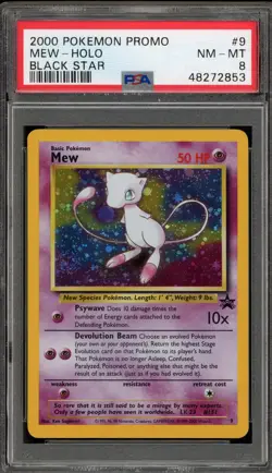 Pokemon Mew League Black Star Holo Promo #9 PSA 8 - Image 1