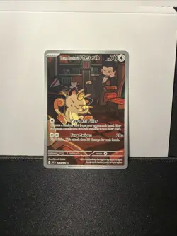 2025 Team Rocket's Meowth 203/182 Sv10: Pokemon Destined Rivals Holo - Image 1