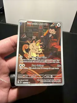 2025 Team Rocket's Meowth 203/182 Sv10: Pokemon Destined Rivals Holo - Image 2