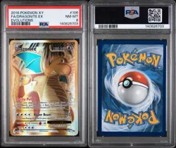 2016 POKEMON XY EVOLUTIONS DRAGONITE EX #106 FULL ART PSA 8 - Image 1