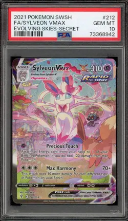 Pokemon Sylveon VMAX Evolving Skies Secret Rare Full Alt Art #212 PSA 10 - Image 1