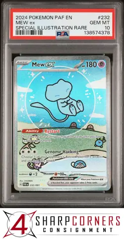 2024 POKEMON PAF EN-PALDEAN FATES SPECIAL ILLUSTRATION RARE #232 MEW ex PSA 10 - Image 1