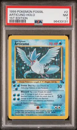 Articuno-Holo 1st Edition PSA 7 1999 Pokemon Fossil #2 - Image 1