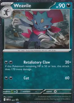 Weavile 021 Promo Mega Evolutions Pokemon Near Mint - Image 1