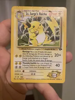 Lt. Surge's Raichu 11/132 - Pokemon TCG Gym Challenge Unlimited - Holo DMG - Image 1
