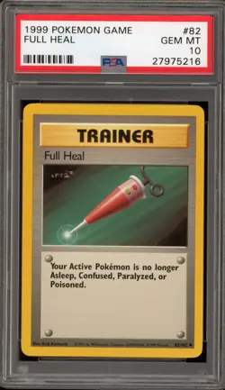 Pokemon Full Heal Base Set Unlimited #82 PSA 10 Gem Mint - Image 1