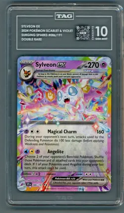 TAG 10 GEM MINT 2024 Sylveon ex 041/131 Pokemon SV Prismatic Evolutions Holo - Image 3