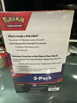 Pokemon TCG Paldean Fates Sam’s Club Exclusive 3 Tin Pack - Factory Sealed - Image 4
