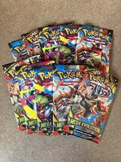 Pokemon MEGA EVOLUTION Booster Pack Lot / Bundle - 10 Packs New Factory Sealed - Image 1