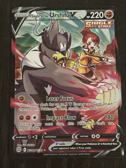 Pokemon Single Strike Urshifu V TG18 Brilliant Stars Ultra Rare Holo English - Image 1