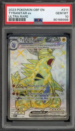 Pokemon Tyranitar ex Obsidian Flames Ultra Rare #211 PSA 10 Gem Mint - Image 1