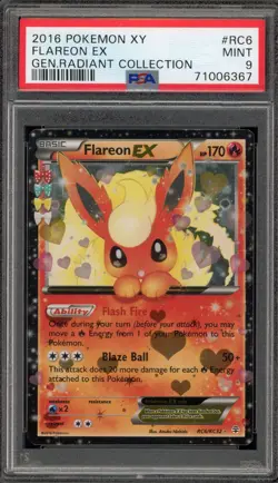 Pokemon Flareon EX XY Generations Radiant Coll. Holo Ultra Rare #RC6 PSA 9 Mint - Image 1