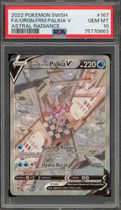 Pokemon Origin Forme Palkia V Astral Radiance Full Alt Art #167 PSA 10 Gem Mint - Image 1