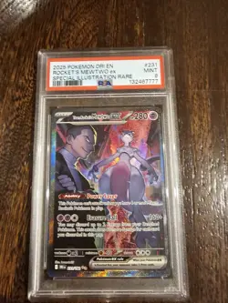 2025 POKEMON DRI EN-DESTINED RIVALS #231 TEAM ROCKET'S MEWTWO EX PSA 9 - Image 1