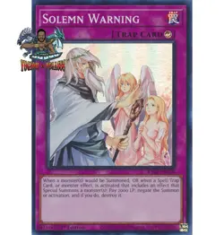 Yugioh! 1x Solemn Warning RA02-EN078 Collector's Rare 1st Ed NM - Image 1